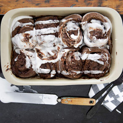 Double-chocolate cinnamon rolls