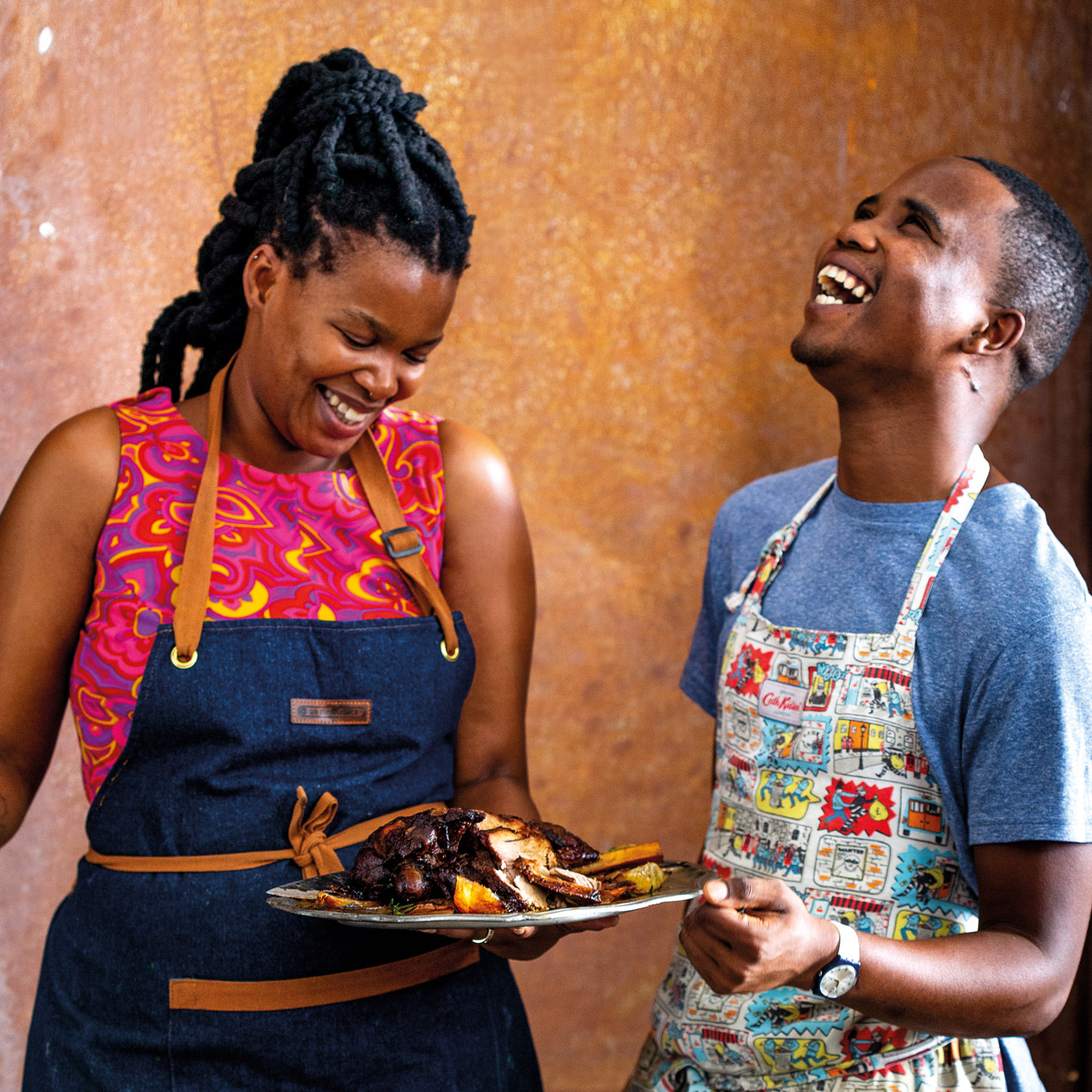 Khanya Mzongwana and chef Ayanda Matomela