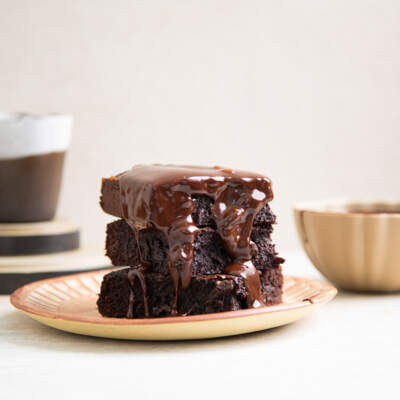 Fudgy coffee-spiked brownies