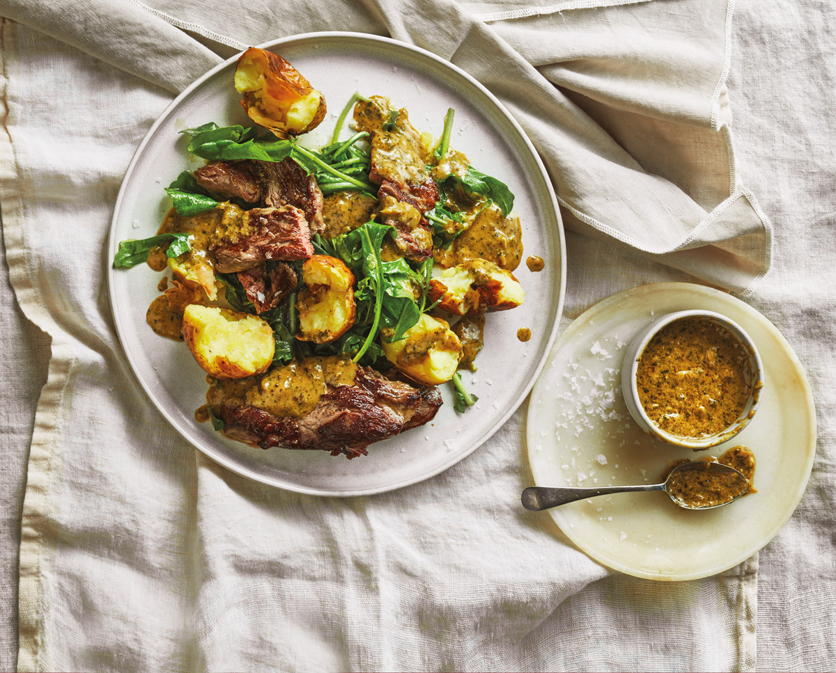 Chuck steaks with café de Paris butter