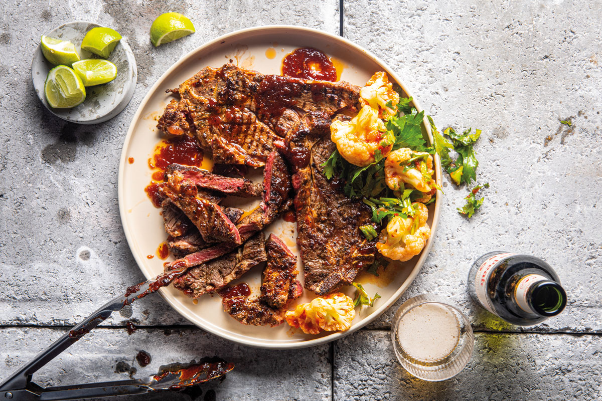 SHISHANYAMA-STYLE CHUCK WITH HARISSA CAULIFLOWER SALAD