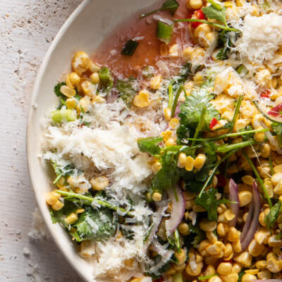 Corn, Parmesan and chilli salad