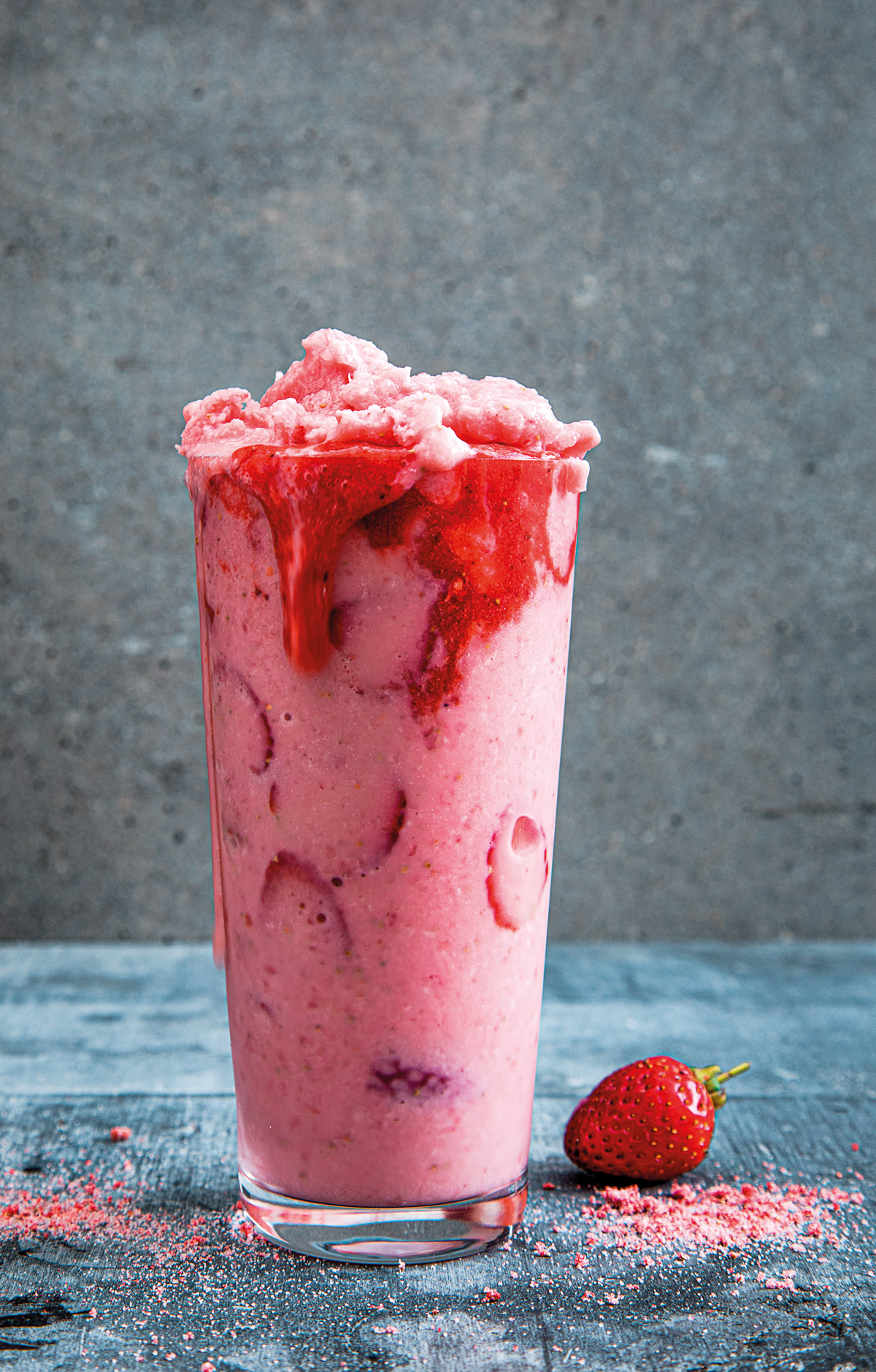 Frozen strawberry lassi