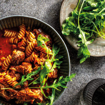 Lamb stew with pasta