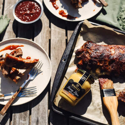 Maille Dijon bourbon BBQ ribs