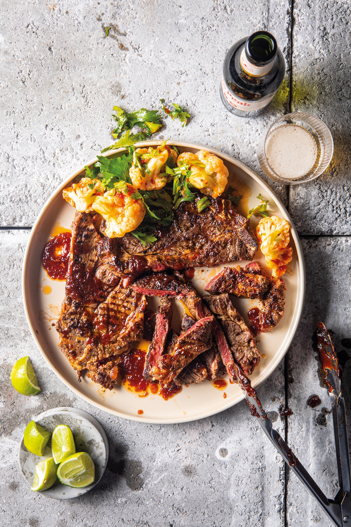 shisanyama-style chuck with harissa cauliflower salad