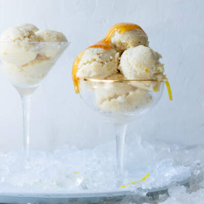 Roasted pineapple-and-coconut vegan ice cream