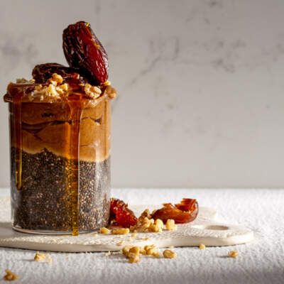 Salted caramel chia seed pudding