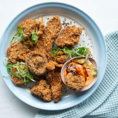 Crunchy crumbed mushrooms