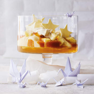 Lemon posset and butterscotch trifle