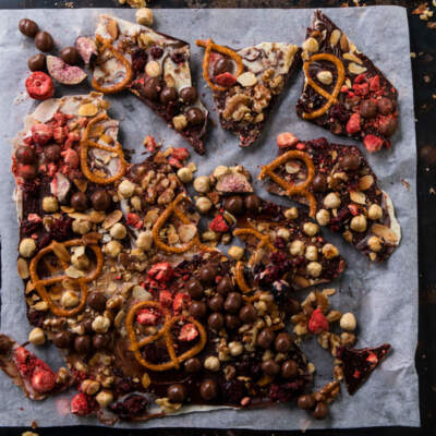 Marbled chocolate bark