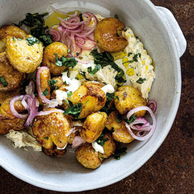 Grilled potato salad