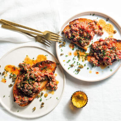 Beef tartare on toast