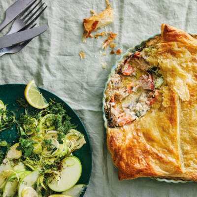 Chicken, gammon and mushroom pie