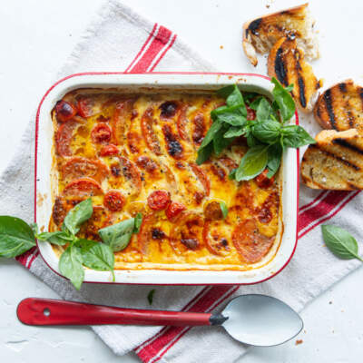 Caprese tray bake