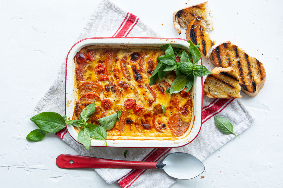 Caprese tray bake