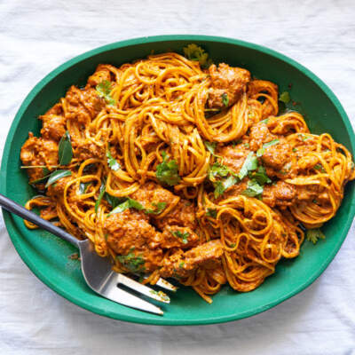 Butter chicken noodles