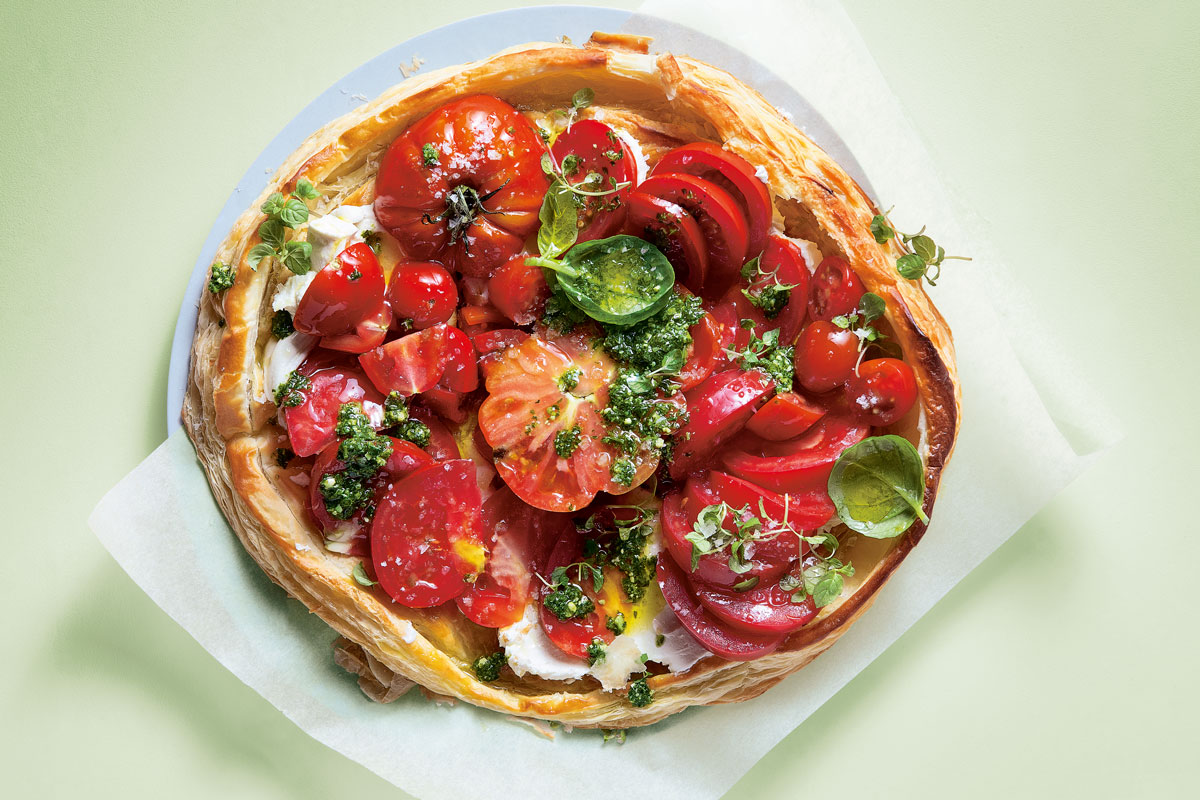 tomato-and-lemon ricotta tart