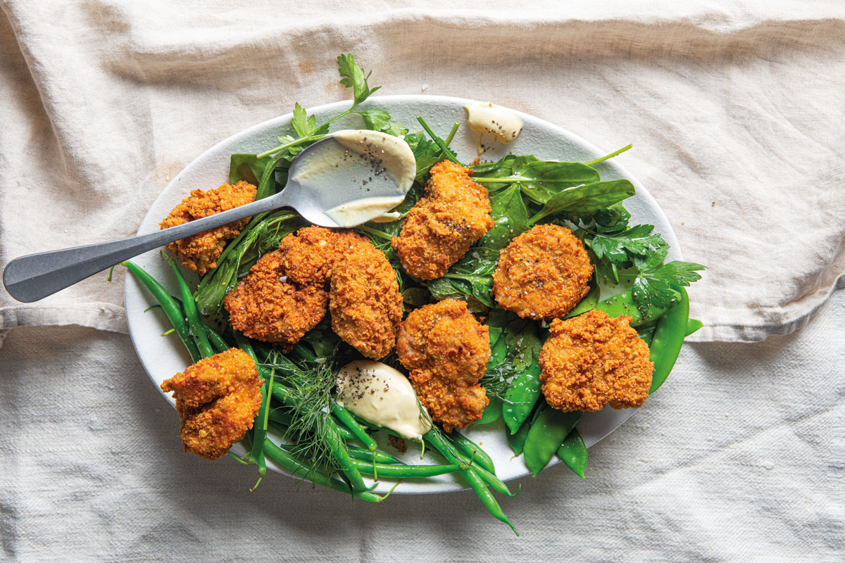 Peanut-crusted pork fillet