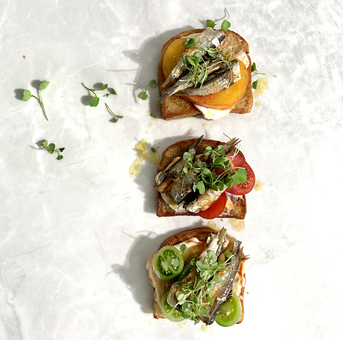 sardine and tomato toasties