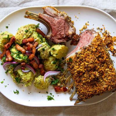 Herb-crusted lamb rack