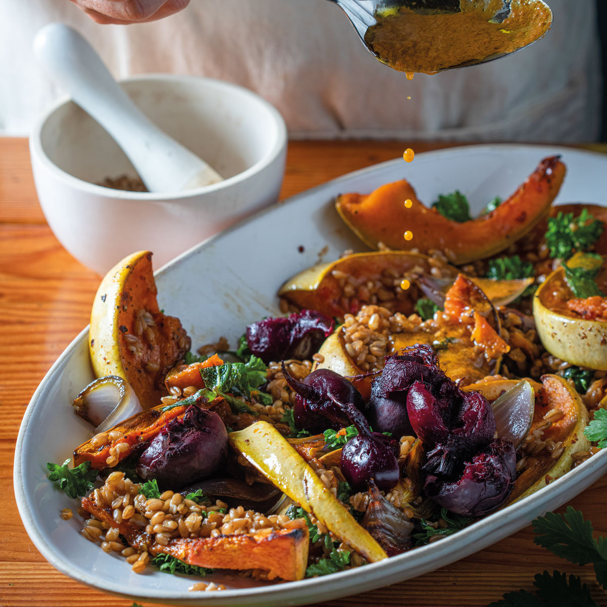 pumkin and spelt salad