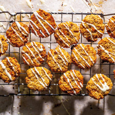 White chocolate-and-tahini bread cookies