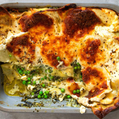 Creamed spinach lasagne