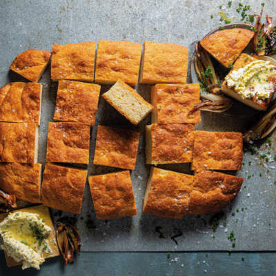 Isinkwa sommbila with onion-and-chive butter