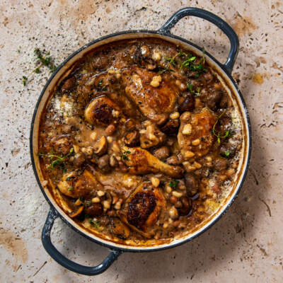 One-pot chicken, mushroom and samp