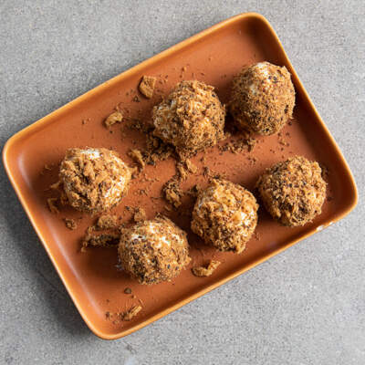 Biltong-and-herb goat’s cheese balls