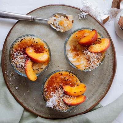 Bruleéd rice pudding