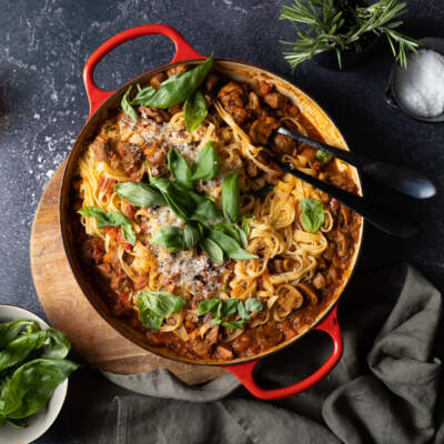 Chunky lamb-and-mushroom ragu