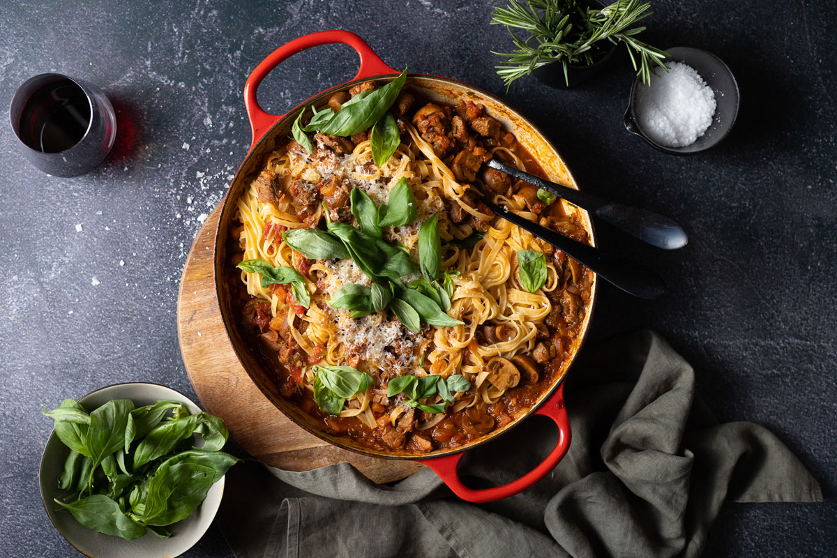 Chunky lamb-and-mushroom ragu