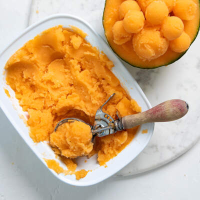 No-churn melon sorbet