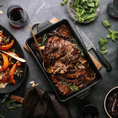 Slow-roasted lamb shoulder