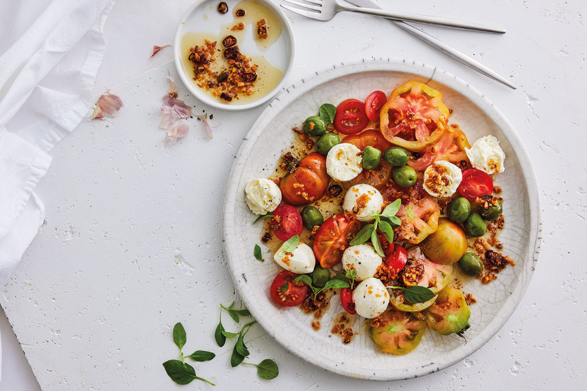 TOMATO SALAD WITH ITALIAN CHILLI CRISP