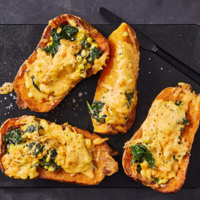 Oven-roasted stuffed butternut