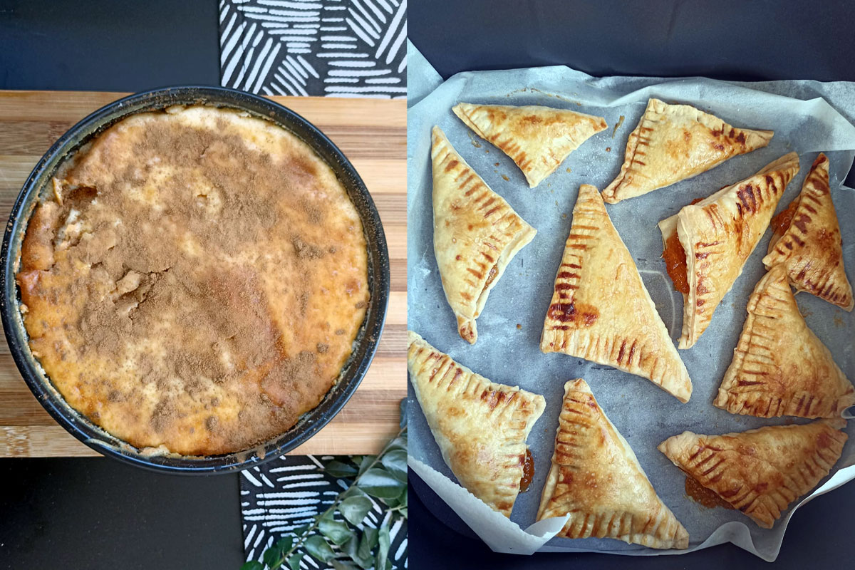 air fryer milk tart and jam turn overs