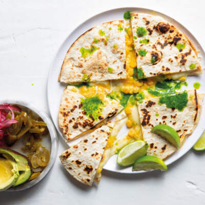 Cheese-and-corn quesadilla