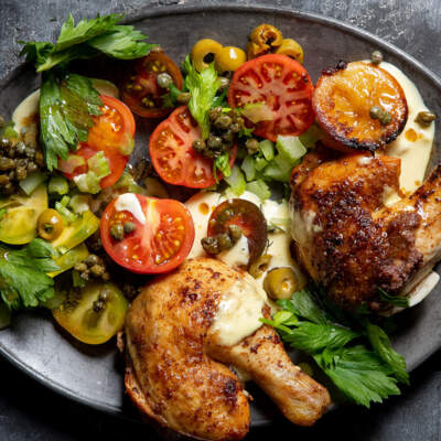 Roast lemon-and-olive chicken