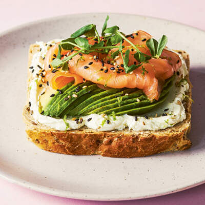 Smoked salmon, wasabi & avocado on granary bread