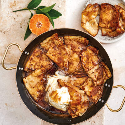 Toffee crêpe Suzette bake