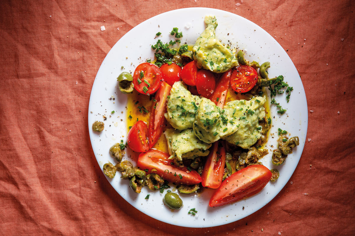 Fresh tomato gnudi