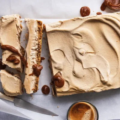 Refined sugar-free coffee ice cream slice