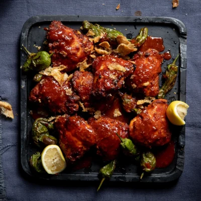 Air-fryer gochujang chicken thighs