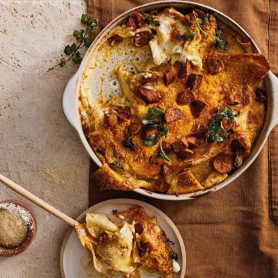 Cauliflower-and-chorizo baked pasta