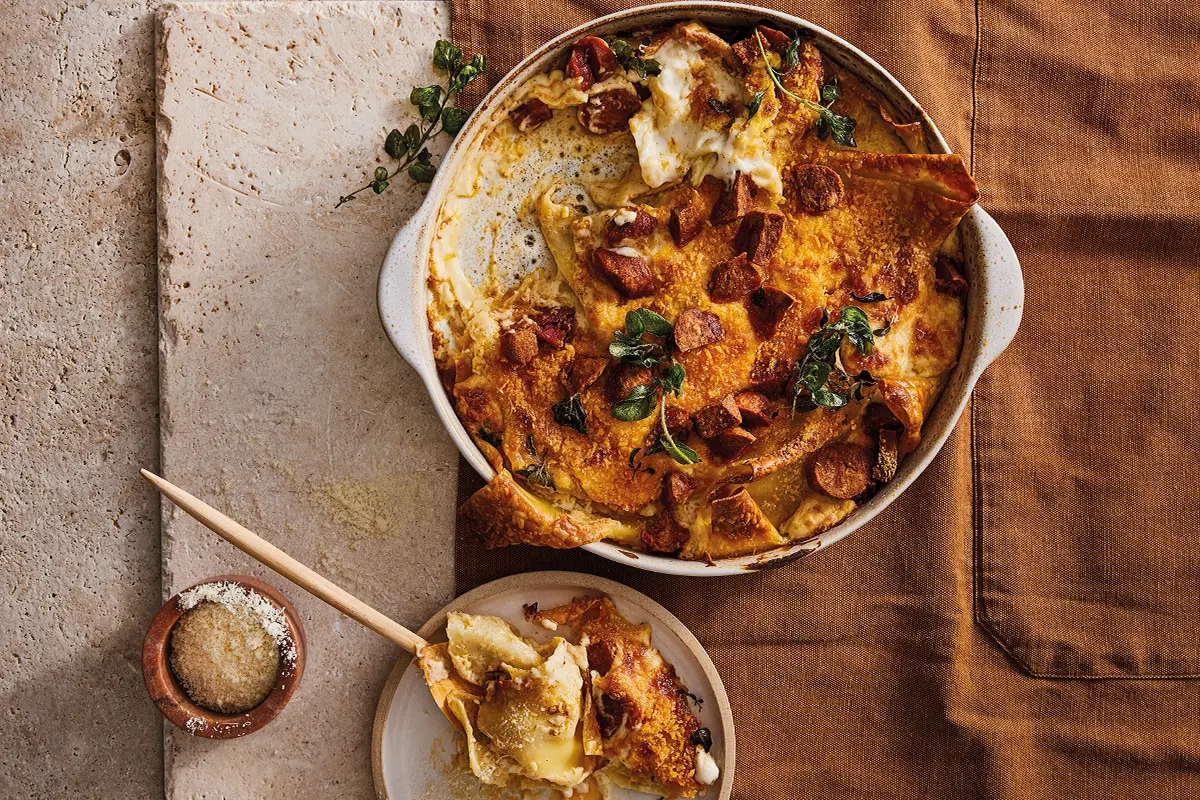 Cauliflower-and-chorizo baked pasta