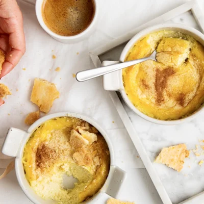 Milk tart-inspired baked custard