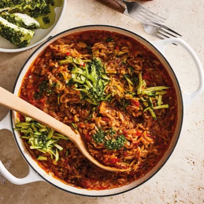 One-pan baked orzo